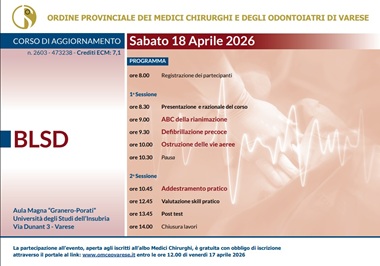 Clicca per accedere all'articolo Sabato 18 Aprile 2026  - Corso BLSD