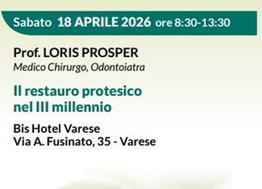 Clicca per accedere all'articolo Sabato 18 Aprile 2026 - CORSO CAO "Il restauro protesico nel III Millennio"