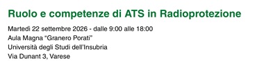 Ruolo e competenze di ATS in Radioprotezione